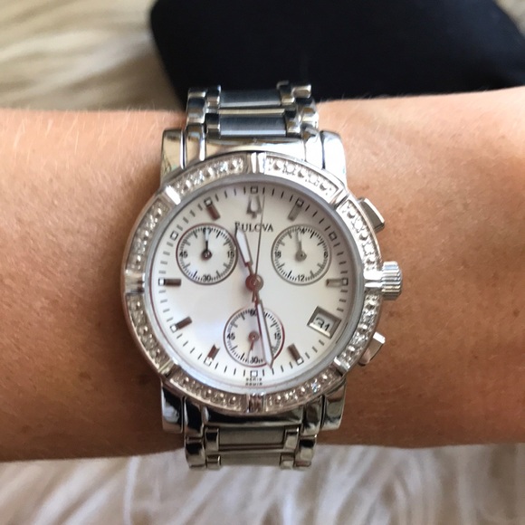 Bulova diamond and chronograph women's watch